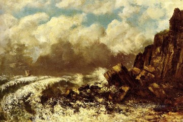  Courbet Art Painting - Marine A Etretat landscape Gustave Courbet